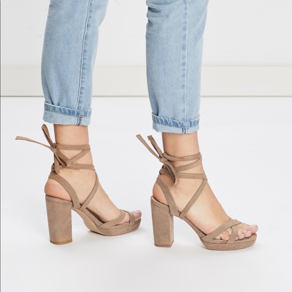 Suede Lace Up Heels